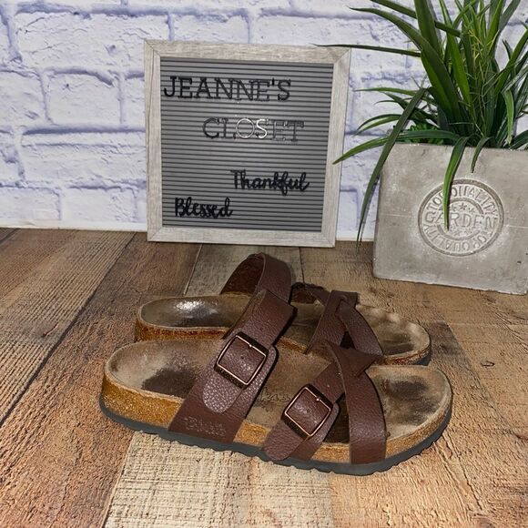 BIRKIS BIRKENSTOCK NEPAL BROWN CRISS CROSS SANDAL SIZE 6 - Picture 1 of 11